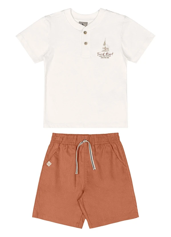 Quimby - Conjunto Camiseta e Bermuda Infantil Branco 2