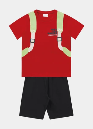 Fakini Kids - Conjunto Camiseta e Bermuda Laranja - FAKINI KIDS