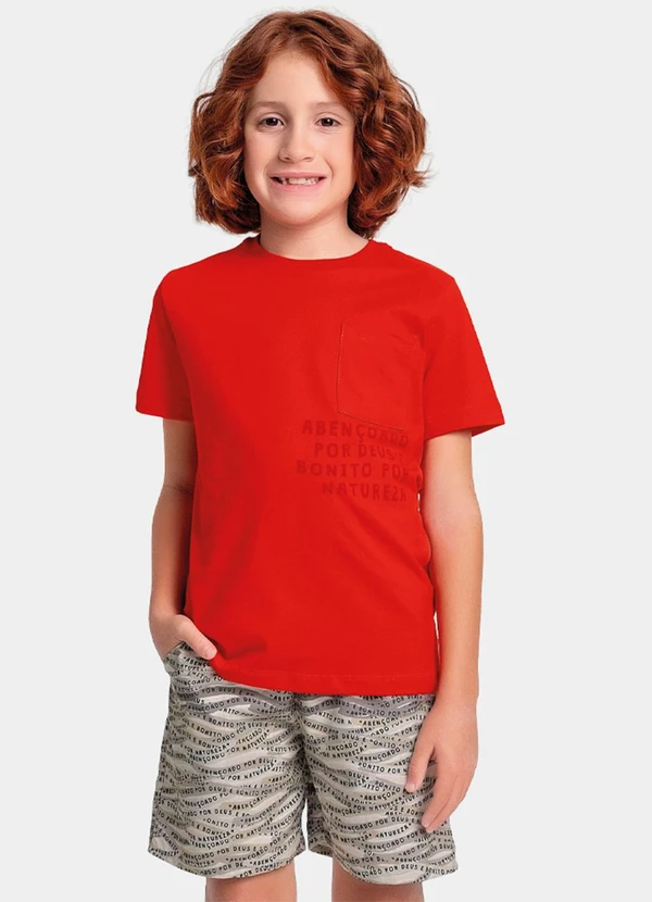 Fakini Kids - Conjunto Camiseta e Bermuda Laranja