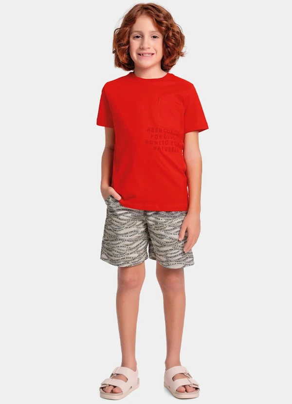 Fakini Kids - Conjunto Camiseta e Bermuda Laranja 2