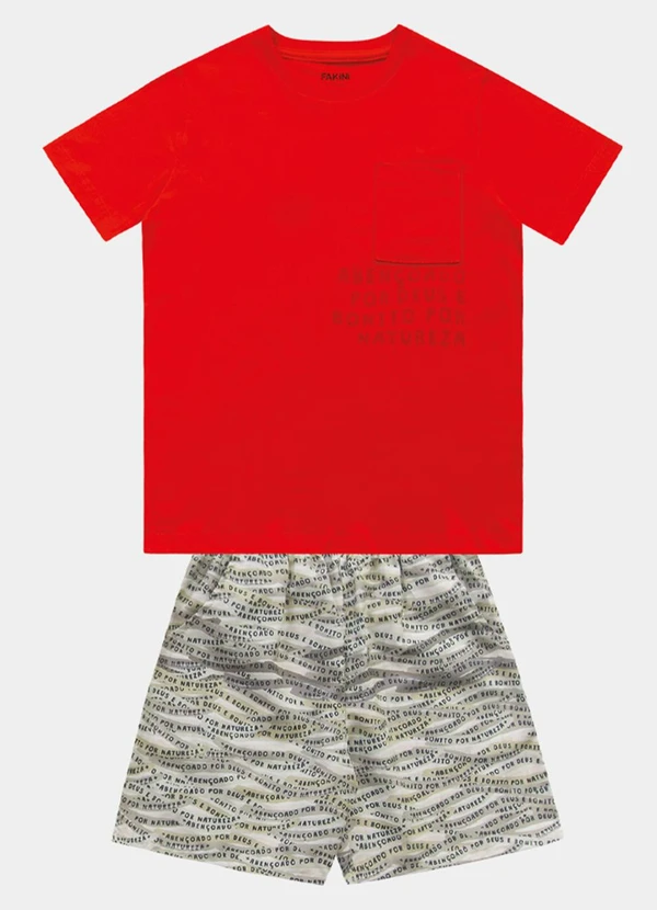 Fakini Kids - Conjunto Camiseta e Bermuda Laranja 5