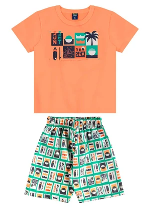 Bee Loop - Conjunto Camiseta e Bermuda Laranja - BEE LOOP