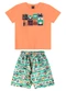 Bee Loop - Conjunto Camiseta e Bermuda Verde - variação: Laranja