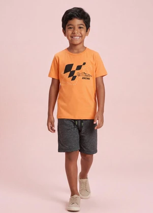Fakini Kids - Conjunto Camiseta e Bermuda Laranja - FAKINI KIDS