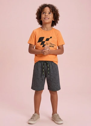 Fakini Kids - Conjunto Camiseta e Bermuda Laranja - FAKINI KIDS