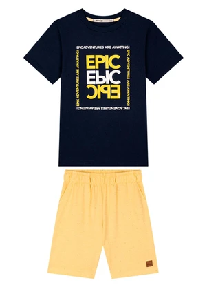 Ioluig - Conjunto Camiseta e Bermuda Linho Azul - IOLUIG