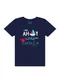 Ddk - Conjunto Camiseta e Bermuda Dino Vermelho - variação: Azul