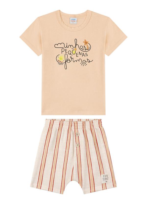 Marlan - Conjunto Camiseta e Bermuda Listrado Laranja 2