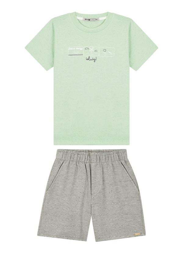 Ioluig - Conjunto Camiseta e Bermuda Listras Verde