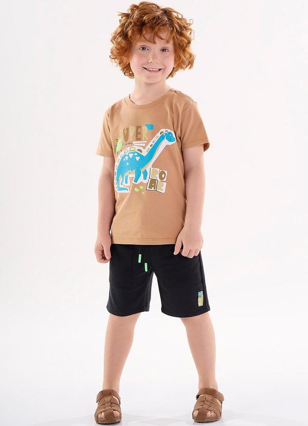Up Baby - Conjunto Camiseta e Bermuda Marrom