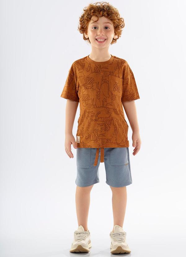 Up Baby - Conjunto Camiseta e Bermuda Marrom