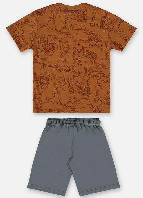 Up Baby - Conjunto Camiseta e Bermuda Marrom 3