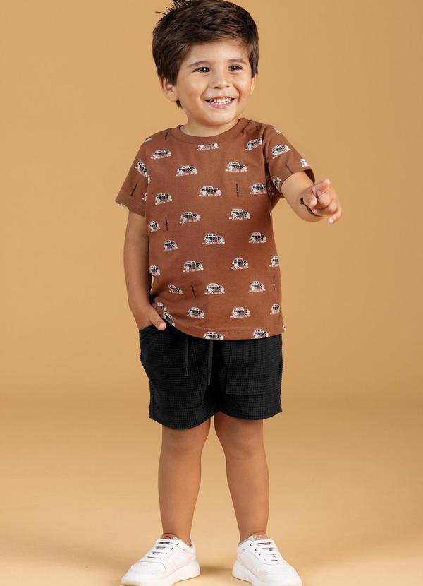 Soft Bonni - Conjunto Camiseta e Bermuda  Marrom