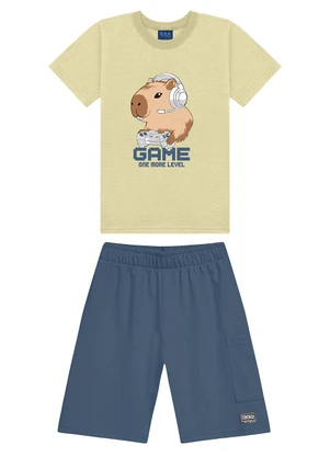 Ddk - Conjunto Camiseta e Bermuda Marrom - DDK