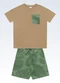 Fakini Kids - Conjunto Camiseta e Bermuda Bege - variação: Marrom