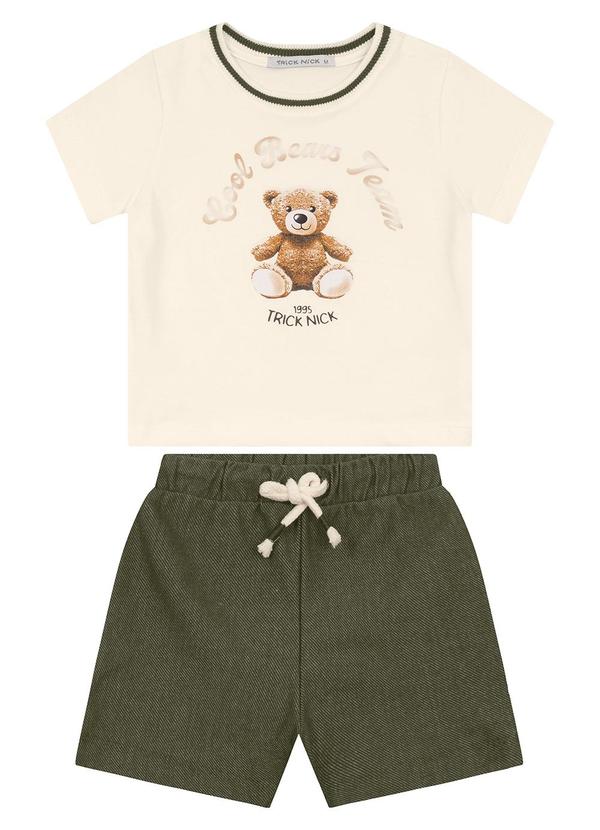 Trick Nick - Conjunto Camiseta e Bermuda Masculino Bege