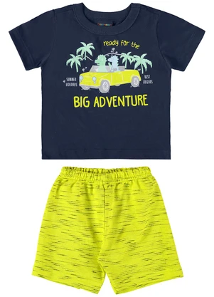 Guloseima - Conjunto Camiseta e Bermuda Menino Azul - GULOSEIMA