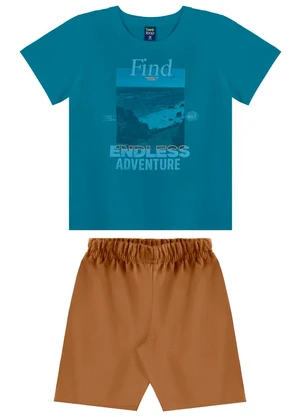 Bee Loop - Conjunto Camiseta e Bermuda Menino Azul - BEE LOOP