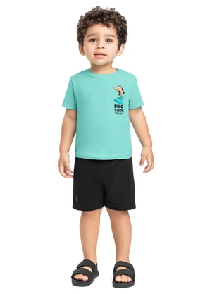 Conjunto Camiseta e Bermuda Menino Bee Loop Azul - BEE LOOP