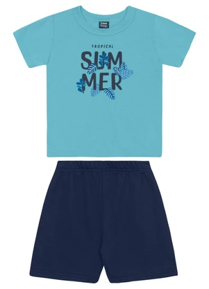 Conjunto Camiseta e Bermuda Menino Bee Loop Azul - BEE LOOP