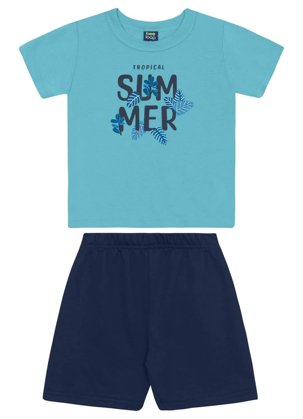 Bee Loop - Conjunto Camiseta e Bermuda Menino Bee Loop Azul