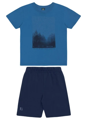 Conjunto Camiseta e Bermuda Menino Bee Loop Azul - BEE LOOP