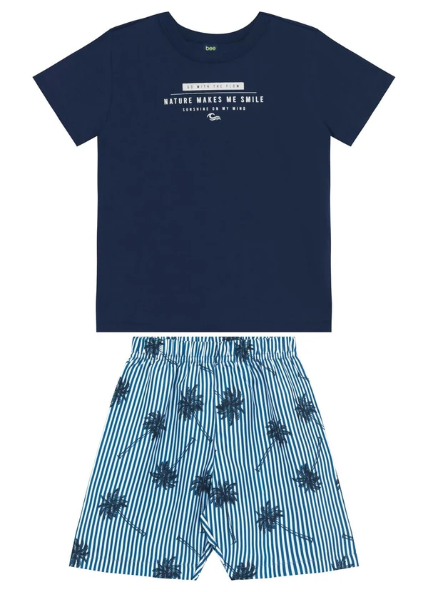 Bee Loop - Conjunto Camiseta e Bermuda Menino Bee Loop Azul