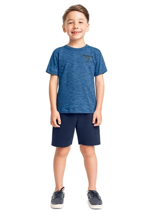 Conjunto Camiseta e Bermuda Menino Bee Loop Azul - BEE LOOP