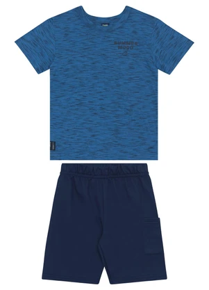 Conjunto Camiseta e Bermuda Menino Bee Loop Azul - BEE LOOP