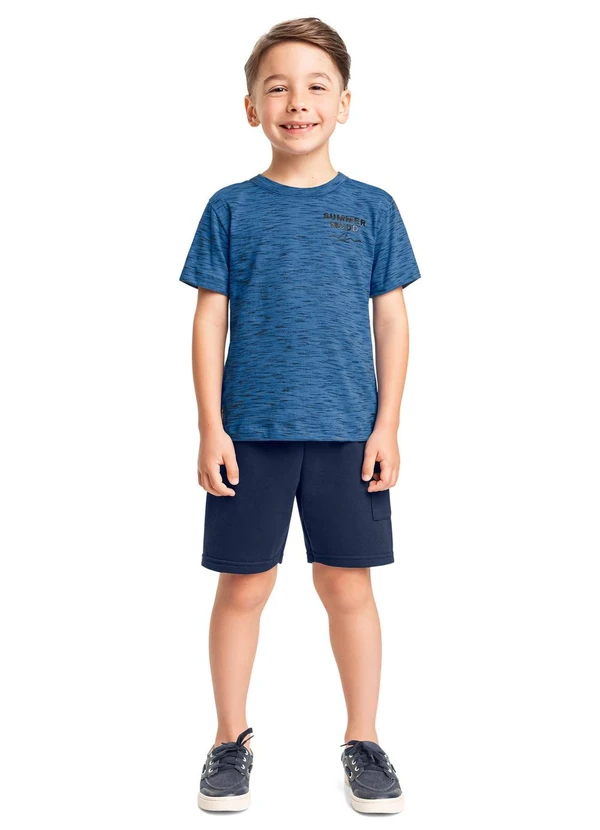 Bee Loop - Conjunto Camiseta e Bermuda Menino Bee Loop Azul