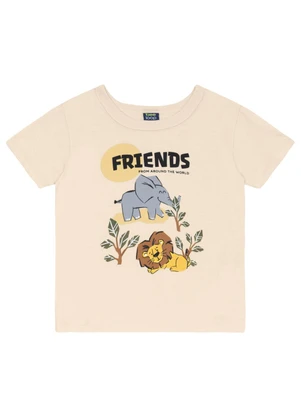Conjunto Camiseta e Bermuda Menino Bee Loop Bege - BEE LOOP