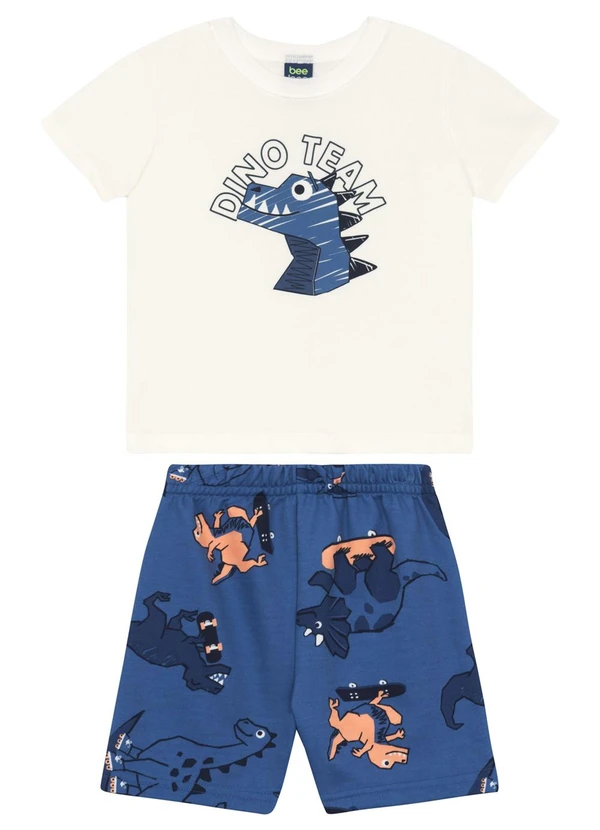 Bee Loop - Conjunto Camiseta e Bermuda Menino Bee Loop Branco