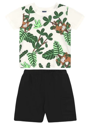 Conjunto Camiseta e Bermuda Menino Bee Loop Branco - BEE LOOP