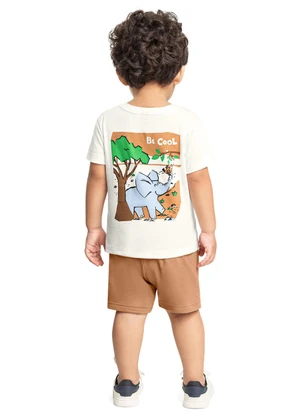 Conjunto Camiseta e Bermuda Menino Bee Loop Branco - BEE LOOP