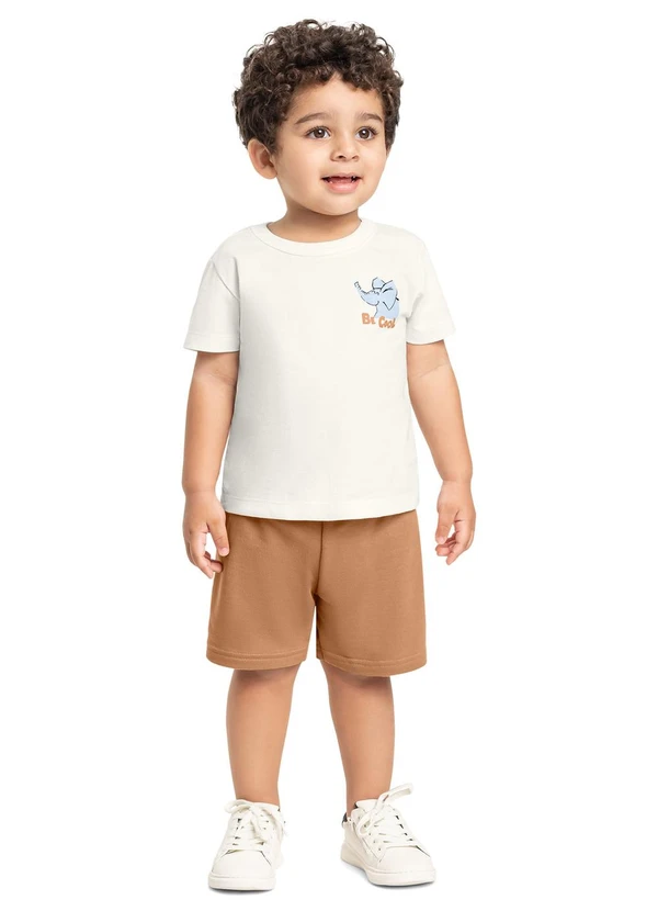Bee Loop - Conjunto Camiseta e Bermuda Menino Bee Loop Branco
