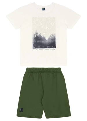 Conjunto Camiseta e Bermuda Menino Bee Loop Branco - BEE LOOP