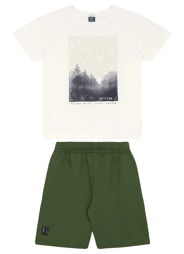 Bee Loop - Conjunto Camiseta e Bermuda Menino Bee Loop Branco
