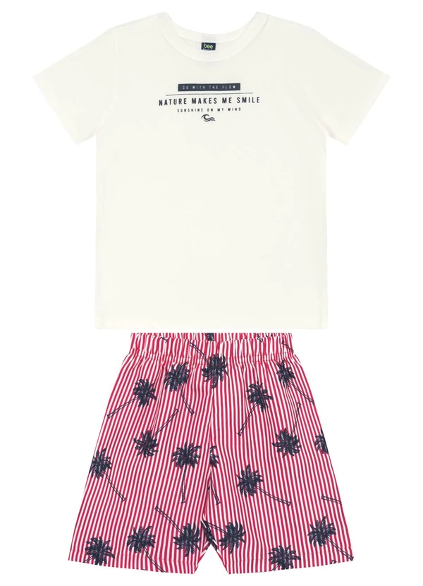 Bee Loop - Conjunto Camiseta e Bermuda Menino Bee Loop Branco