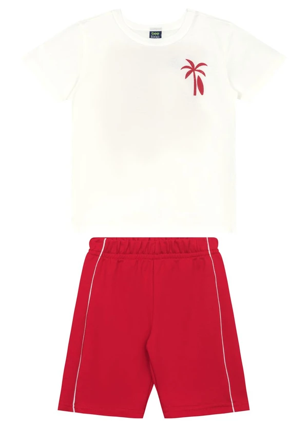 Bee Loop - Conjunto Camiseta e Bermuda Menino Bee Loop Branco