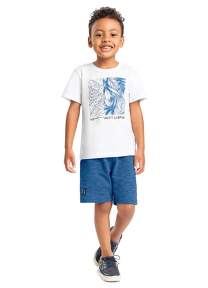 Conjunto Camiseta e Bermuda Menino Bee Loop Branco - BEE LOOP