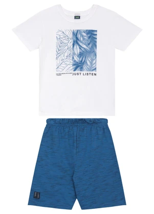 Conjunto Camiseta e Bermuda Menino Bee Loop Branco - BEE LOOP