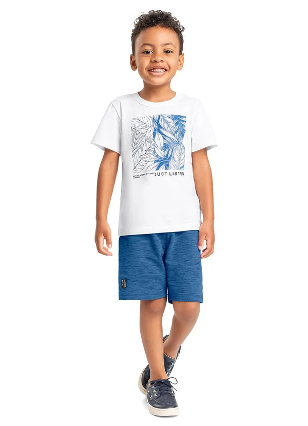 Bee Loop - Conjunto Camiseta e Bermuda Menino Bee Loop Branco