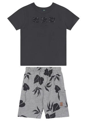 Conjunto Camiseta e Bermuda Menino Bee Loop Cinza - BEE LOOP