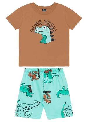 Conjunto Camiseta e Bermuda Menino Bee Loop Marrom - BEE LOOP