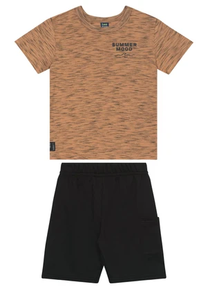 Conjunto Camiseta e Bermuda Menino Bee Loop Marrom - BEE LOOP