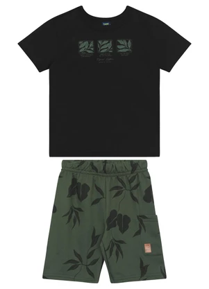 Conjunto Camiseta e Bermuda Menino Bee Loop Preto - BEE LOOP
