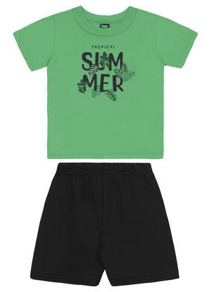Conjunto Camiseta e Bermuda Menino Bee Loop Verde - BEE LOOP