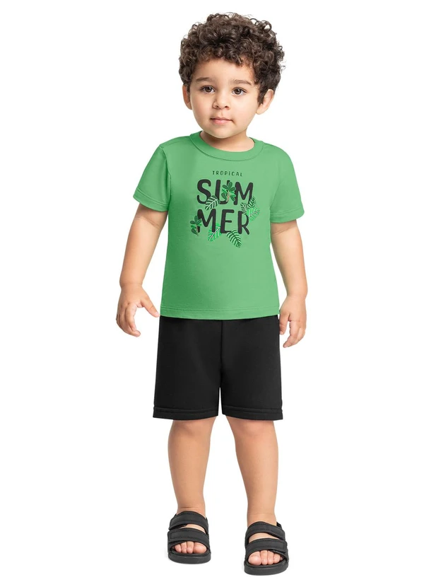 Bee Loop - Conjunto Camiseta e Bermuda Menino Bee Loop Verde