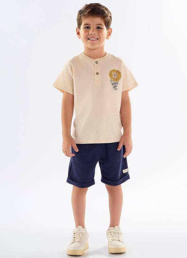 Up Baby - Conjunto Camiseta e Bermuda Menino Bege 1