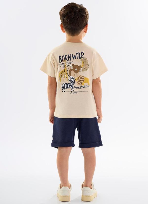 Up Baby - Conjunto Camiseta e Bermuda Menino Bege 2